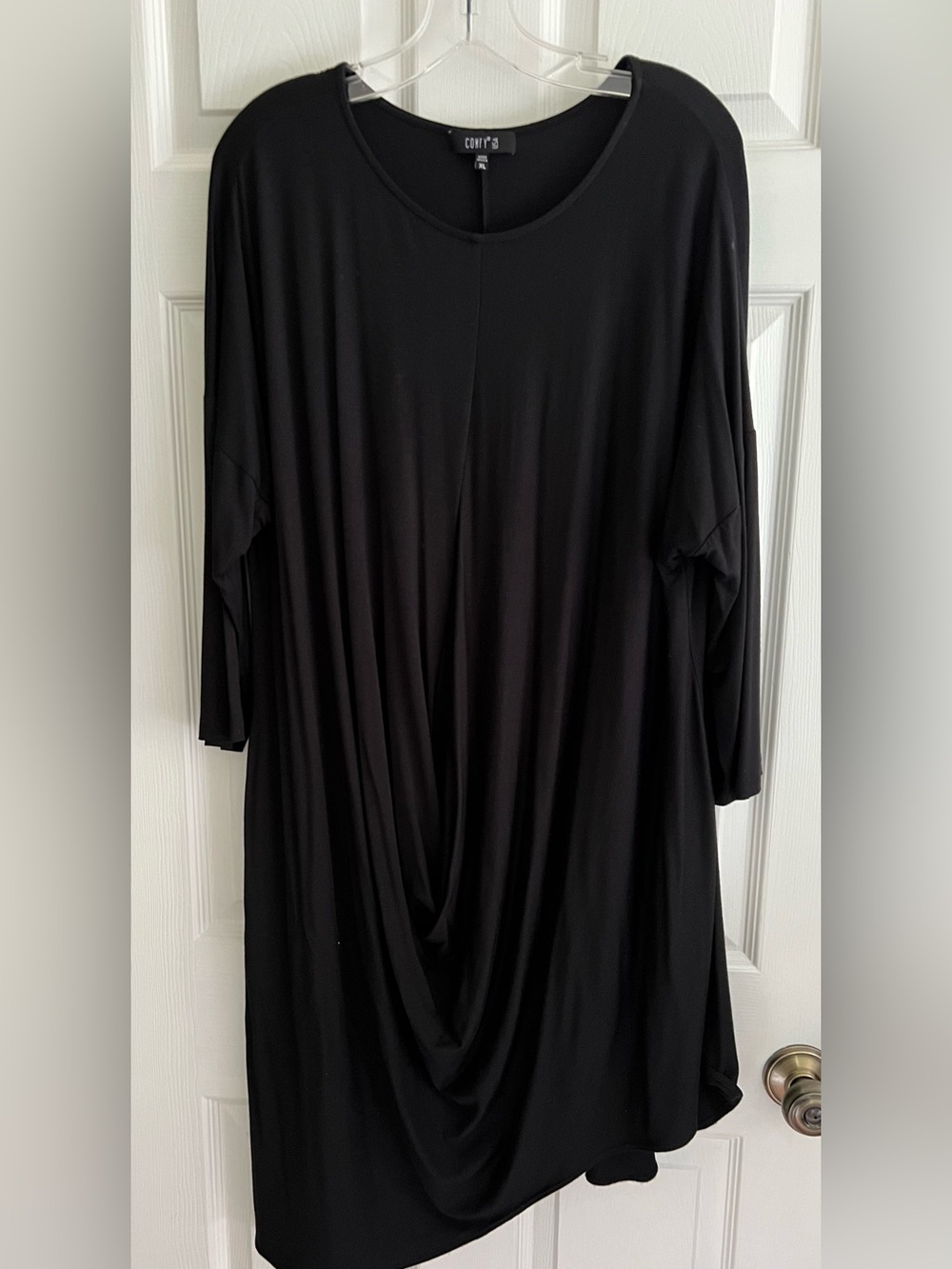 EUC COMFY USA asymmetric black tunic dress XL